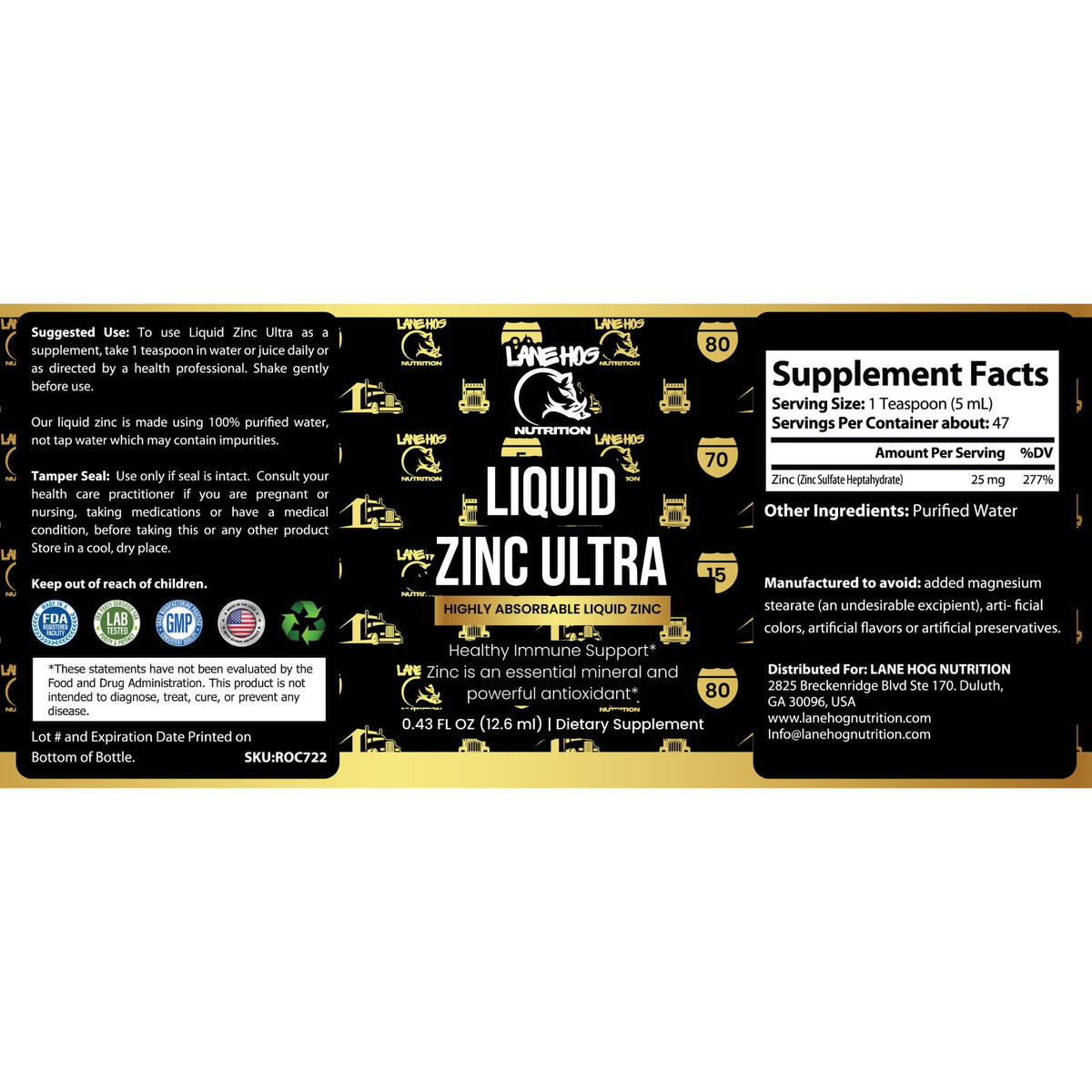 Liquid Zinc Ultra - Drops – LANE HOG NUTRITION